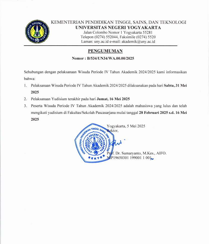 Info Awal Wisuda Mei 2025