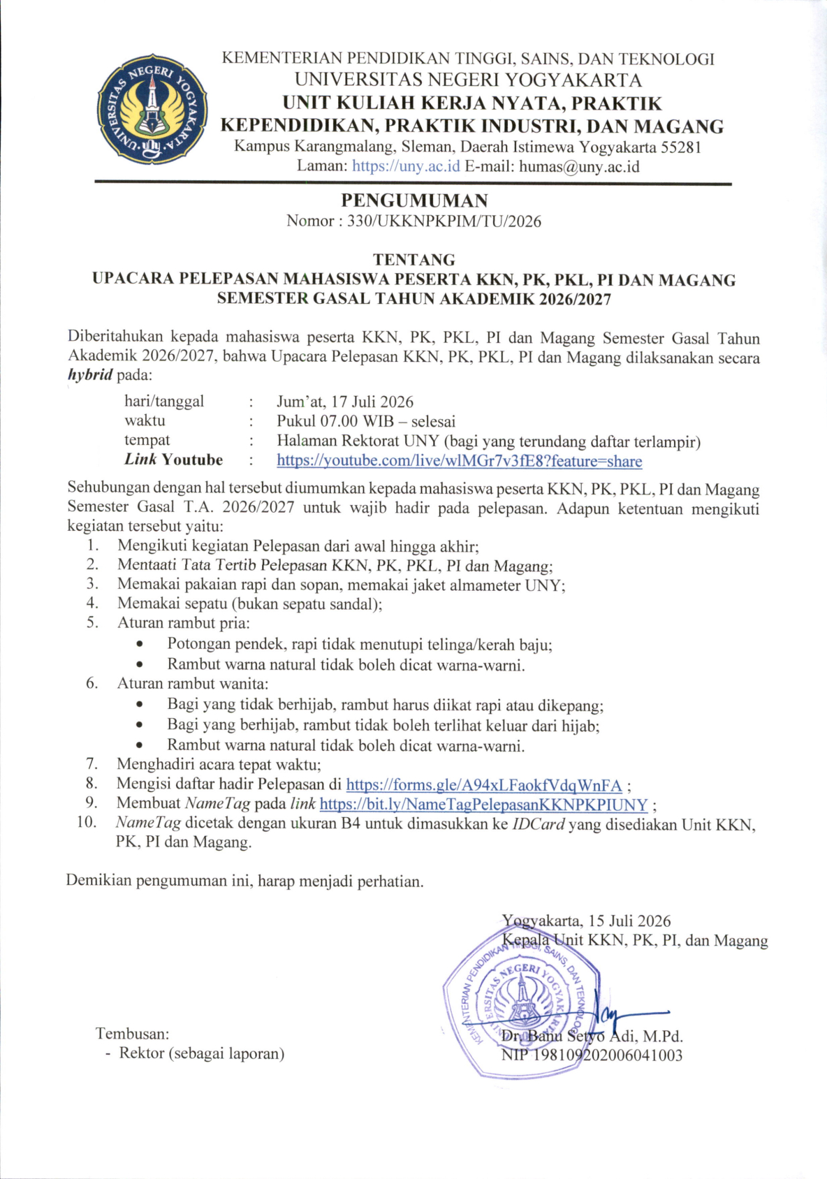 pelepasan KKN 